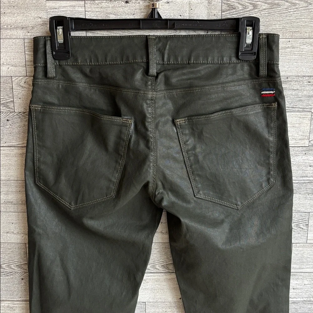 Etienne Marcel Jeans Zip Ankle Dark‎ Green Coated EM7017 Like New